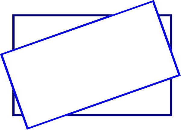 The image shows a blue rectangle with an arrow pointing to it from above on what appears to be a gray background.