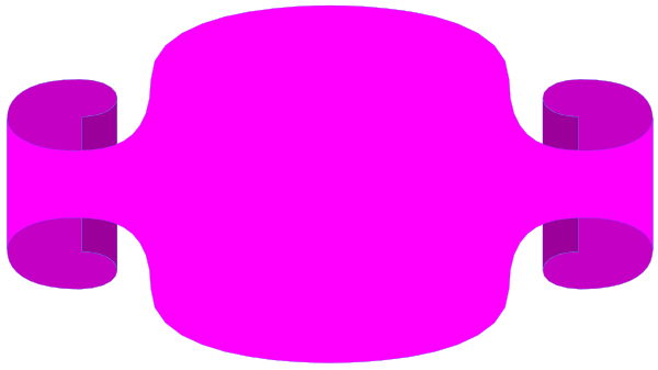 The image shows a purple abstract shape with no discernible features against a dark background.