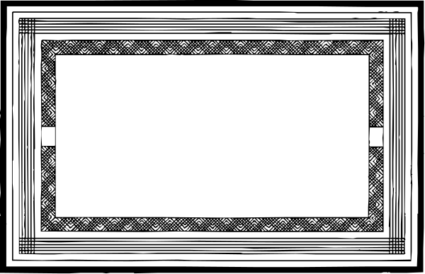 The black and white illustration shows a simple geometric design with two rectangles connected by lines forming an L shape on top of each other against a plain background.