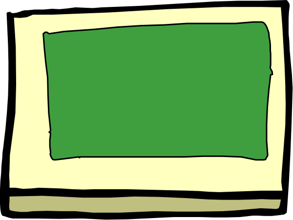 The image shows a simple drawing of an open book with two pages facing each other against a light background.