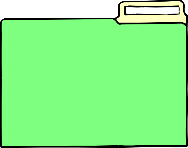 The image shows a green folder with two tabs on top of it against an indistinct background that does not provide any additional context about its surroundings or contents beyond what is visible in this small clip-art representation.