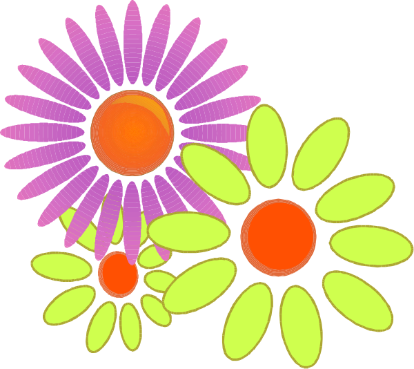 The image features a colorful floral pattern with various flowers of different shapes and sizes against a black background.
