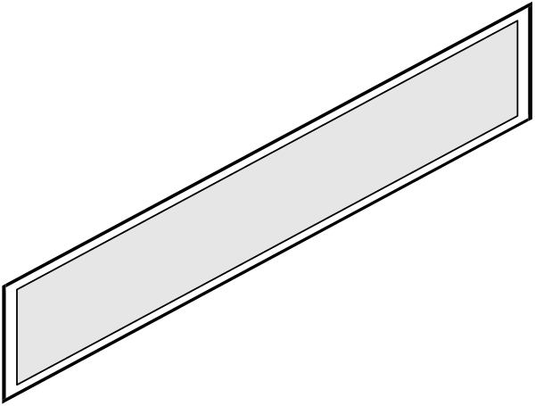 The image shows a black and white pixelated representation of an arrow pointing to its right side with two parallel lines on either end forming a straight line in front of it.