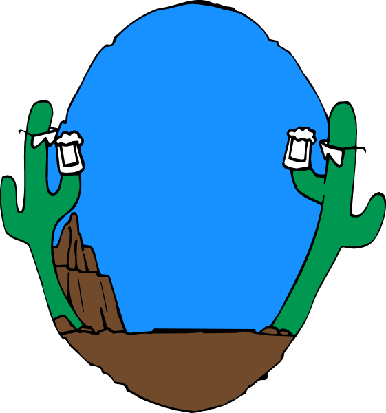 The images show two different scenes:

1) A cartoon cactus with a blue sky background holding three bottles of soda labeled "Coke," "Pepsi," and "Sunkist." There is also an owl perched on one side, looking at the viewer.