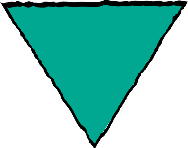 The image shows a black triangle with white borders on top of an abstract background that resembles watercolor paint splatters in shades of blue-green to teal.