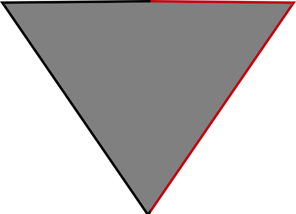 The image shows a simple geometric shape resembling an abstract representation of a house with two visible windows on its side walls.