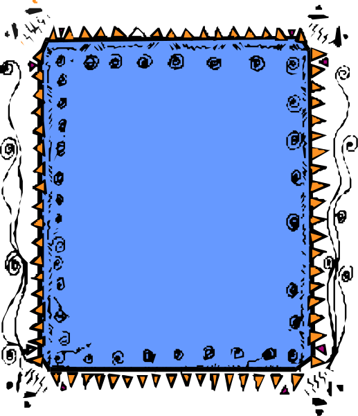 The image shows a blue square with white dots on it against an orange background.