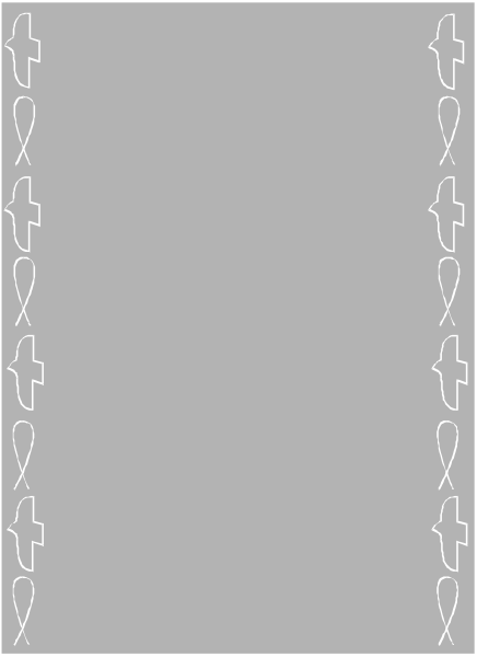 The image shows a gray background with white text that appears to be handwritten script on both sides of what looks like an open book cover.