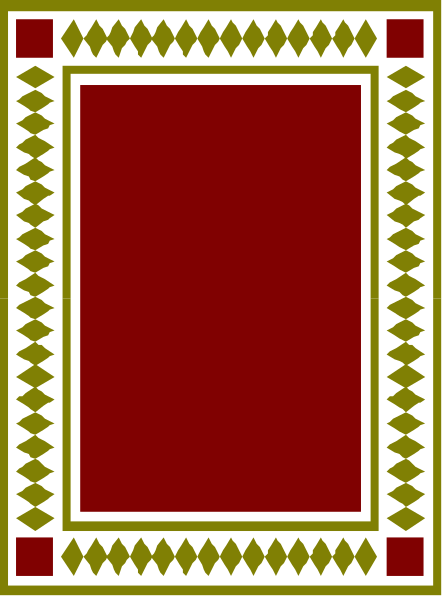 The image shows a red rectangular box with an intricate border design on it against a neutral background.