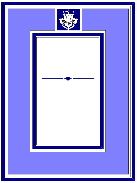 The image shows a stylized door with an open book on it against a blue background that has diagonal stripes at its bottom edge.