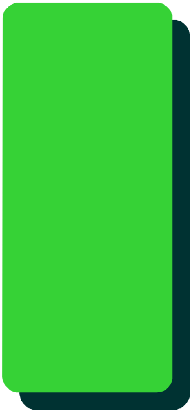 The image shows a green rectangle with rounded corners on top of another rectangular shape that is grayish blue.