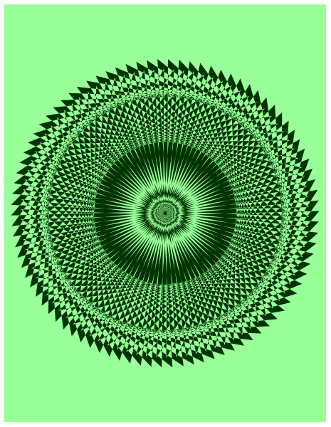 The image shows a symmetrical pattern with multiple lines radiating from an inner circle to form concentric circles that create intricate designs around it.