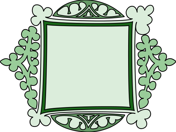 The image shows a simple graphic of an oval with decorative borders resembling a frame within which there is blank space for writing; it has no text inside.