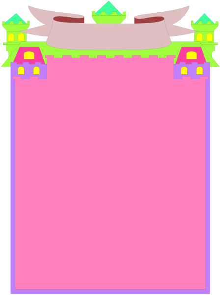 The image shows a pink banner with two cartoon houses on it against a black background.