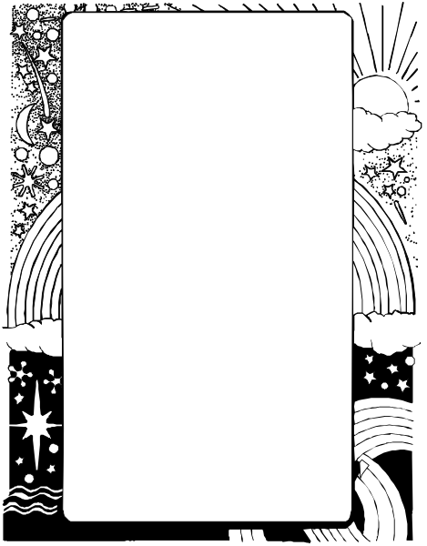 The image shows a smartphone with an illustration of a rainbow on its screen displaying a blank white space where text would typically be placed in front of it against a dark background featuring stars at night.