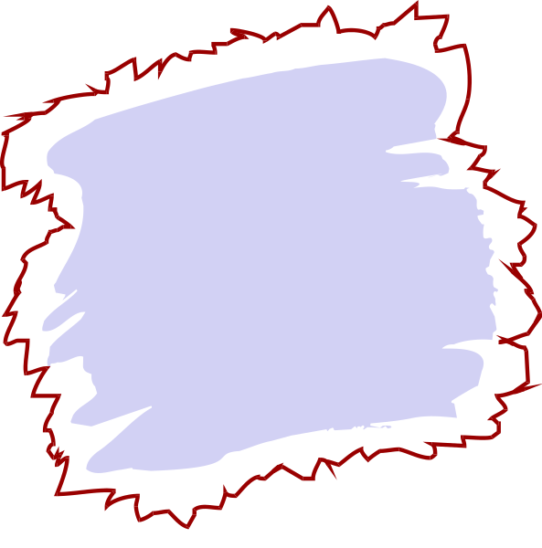 The image shows a red outline of an irregularly shaped area with jagged edges on top of what appears to be a blue background that could represent water or sky.