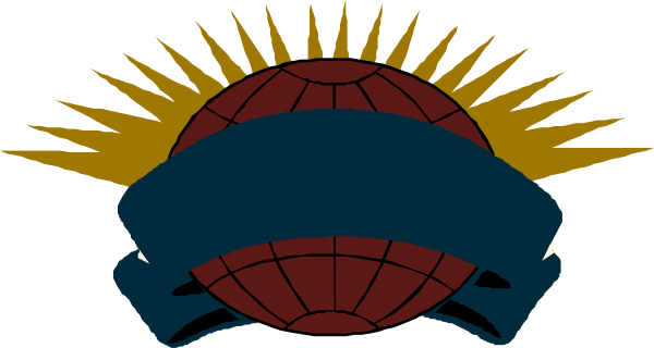 The logo features a stylized emblem with an open book at its center flanked by two turtles on either side; above them is a sunburst design that includes rays extending outward, and below it appears to be a shield-like shape containing what looks like flames or waves.