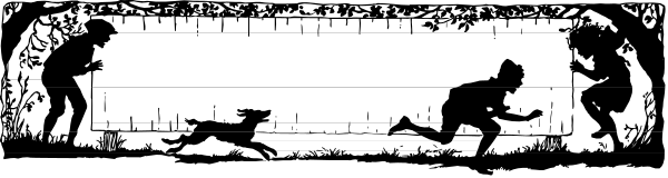 The black and white photo shows a scene with two figures running towards each other on what appears to be an escalator; there is no text present in this image.