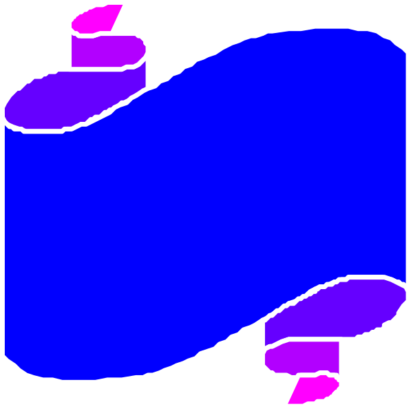 The image shows a stylized blue abstract design that resembles an object with two curved sections connected by straight lines; it is set against a black background.