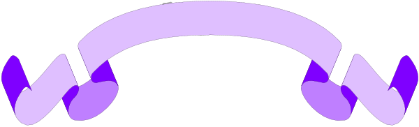The image shows a purple arch with two white lines on either side of it against a grey background.