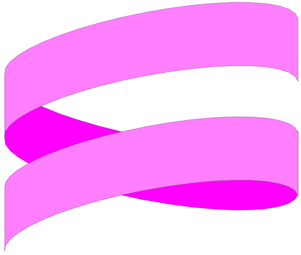 The image shows a pink abstract design with curved lines forming an irregular shape against a dark background.