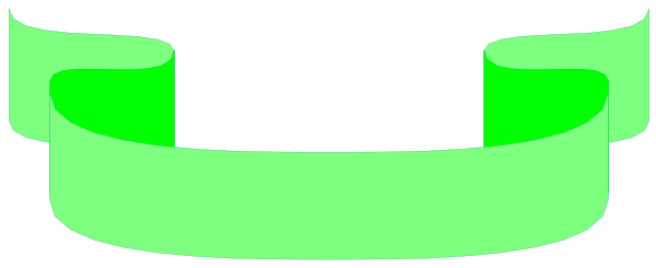 The image shows a green abstract design with geometric shapes against a grey background.