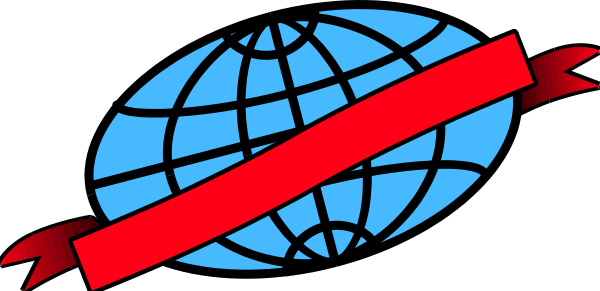 The image shows a stylized graphic of an arrow with red lines pointing to it from two sides; on top is text that reads "WORLD" in white letters within blue borders, suggesting global connectivity or international relations themes.