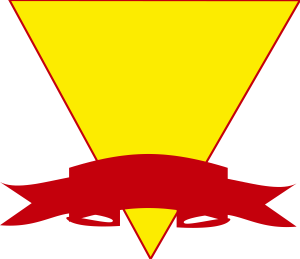 The image shows a stylized graphic with an abstract design that includes geometric shapes resembling triangles and rectangles in red and yellow hues against a dark background; there is no text present within this small clip-art image, which focuses on these colorful forms without any additional context or elements.