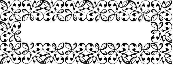 The image shows a black and white pattern with various shapes that resemble leaves or snowflakes arranged along an elongated line on what appears to be fabric or paper material.