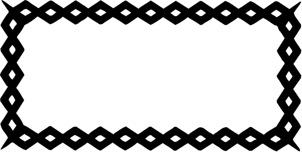 The image shows a simple black and white line drawing of an abstract shape with jagged edges that resembles a stylized letter 'e'.
