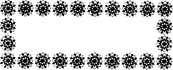 The image shows a black and white pattern with floral designs on it.