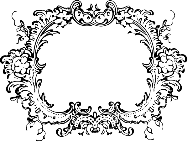 The black and white photo shows a decorative pattern with floral motifs at its center surrounded by intricate designs that resemble leaves in various shapes around it.