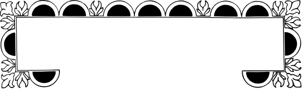 The image shows a black and white pattern with decorative elements that resemble leaves on either side of what appears to be an abstract design in between them.
