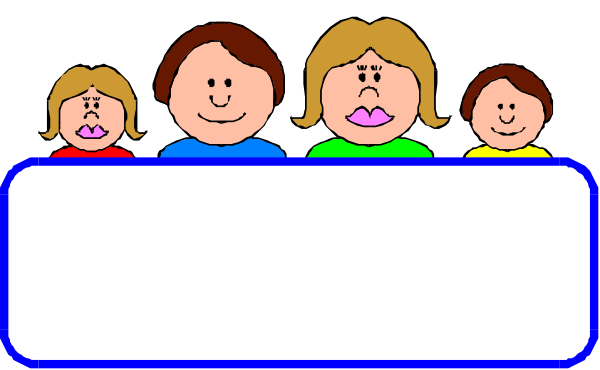 The image shows a cartoon of five children sitting side by side with speech bubbles above their heads containing text that reads "I love you."