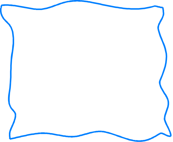 The image shows a simple blue line drawing of an abstract shape that resembles a pillow on its side against a black background with no other discernible details visible in this small clip-art format.