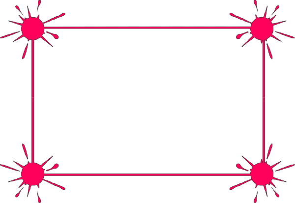 The image shows a black rectangle with pink dots on its sides against a dark background.