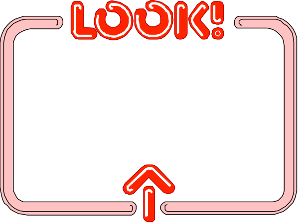 The image shows a simple graphic of an arrow pointing to "look" on what appears to be a sign with two options: look left for more information or go right if you're ready to proceed.