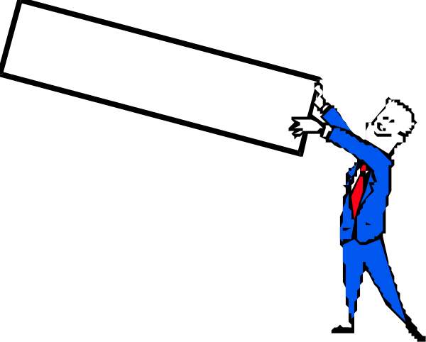 The black and white cartoon shows a man with his arms outstretched as if he's flying through space while pointing at something in front of him.