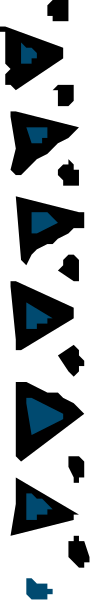 The image shows a gray background with two vertical lines of blue dots on either side forming an optical illusion effect that makes it appear as if there is more than one line due to perspective distortion.