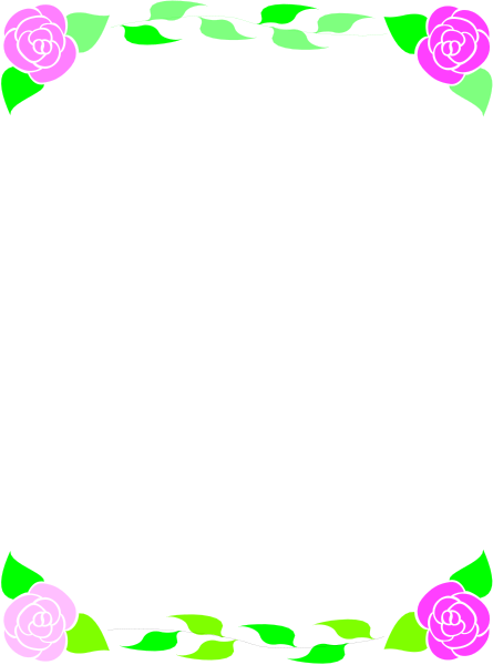 The image shows a black square with pink roses on either side of it at top corners.