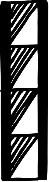 The image shows a row of black squares with white lines on them against a grey background.