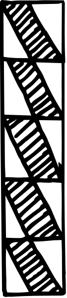 The image shows a black and white pattern with geometric shapes resembling an abstract design on fabric.
