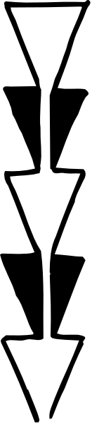 The image shows a gray wall with two black vertical stripes on it.
