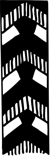 The image shows a black and white pattern with geometric shapes resembling an abstract design on what appears to be fabric or paper material.