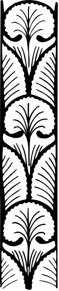 The image shows a black and white pattern with floral designs on it.
