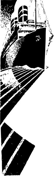 The image shows a black and white photo of an object with multiple parts that resemble puzzle pieces connected together to form something larger; it's difficult to discern specific details due to its small size and low resolution, but there is no text present in this clip-art style representation.