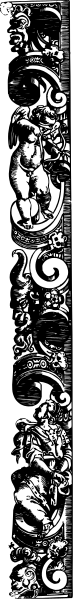 The image shows a black and white collage of various items including abstract shapes, patterns, textures, and possibly some recognizable images that could be interpreted as faces or other objects due to their arrangement within this patterned border.