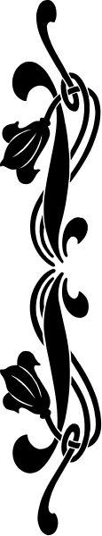 The image shows a vertical strip with two black rectangles on either side of what appears to be an orange rectangle that has three white lines in it.