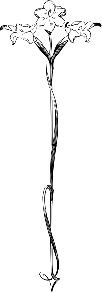 The image shows a black and white photo of an object that appears to be a vase with flowers inside it against a dark background.