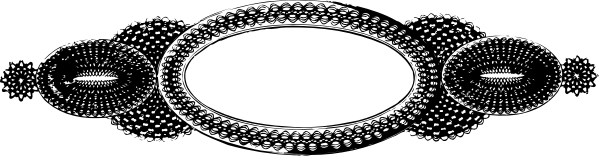 The image shows a black and white illustration of an intricate pattern with circular shapes that resemble gears within it; there is no text present in this clip-art piece.